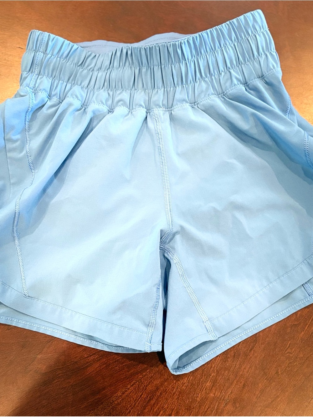 lululemon Light Blue Running Shorts Lined Athletic Workout Shorts